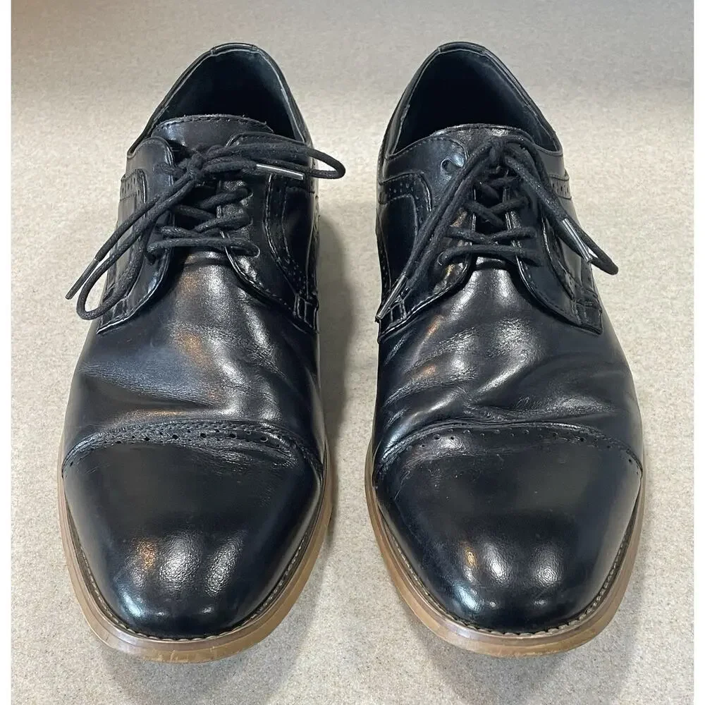 Stacy Adams Men's Dickinson Cap Toe Lace-Up Oxford Black Size 10 Dress Shoes